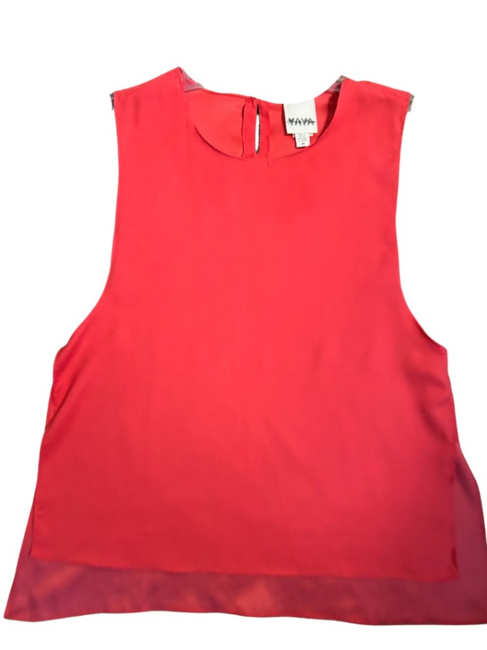 YAYA Nom de Plume Coral Sleeveless Chiffon Tank Top